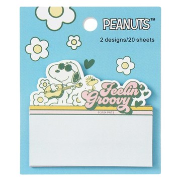 知音文創 史努比便利貼雙層套裝 PEANUTS 2款設計/20張  吉他 白色  1組