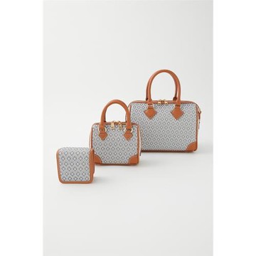 外貿U選 中號波士頓 可斜挎 貓西M家YD 復古老花提花手拎包斜挎包