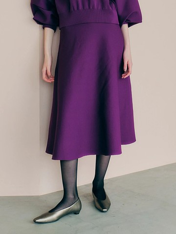 素面喇叭長裙(7C23L2L0100) - YECCA VECCA