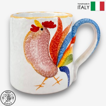 【SOLO歐洲家居】Modigliani 義大利手工陶 380ml 馬克杯 水杯 咖啡杯 酒杯 幸運公雞系列 義大利進口