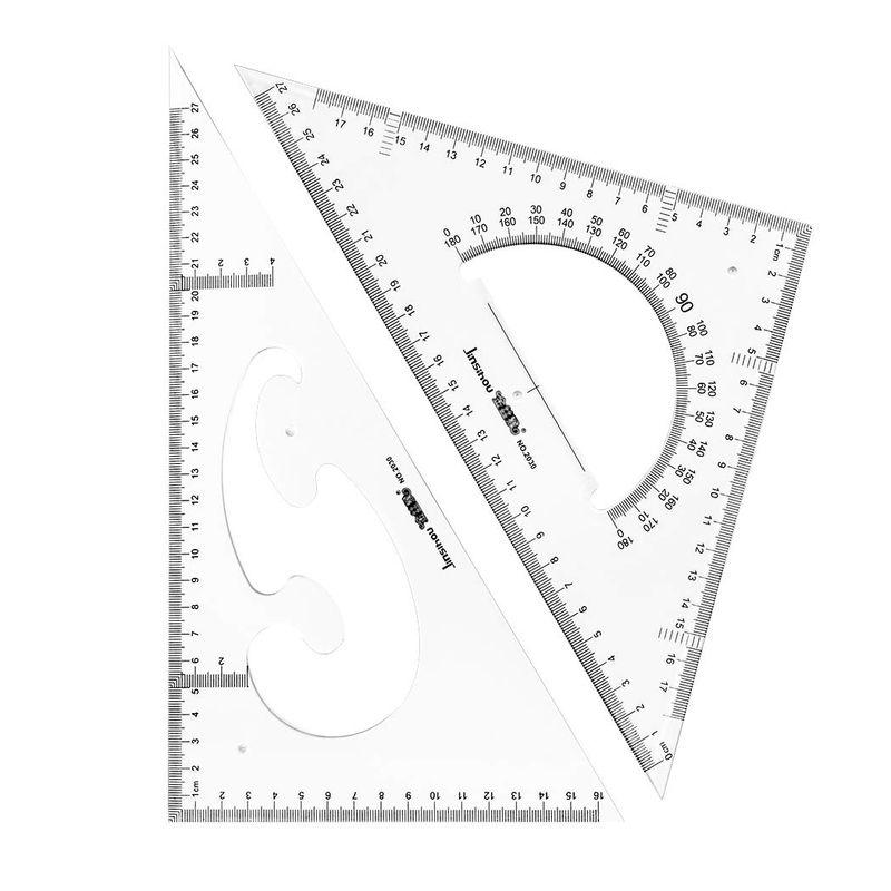 Jimjis 三角定規 30cm 製図 セット 大きい 受験用 三角定規 三角