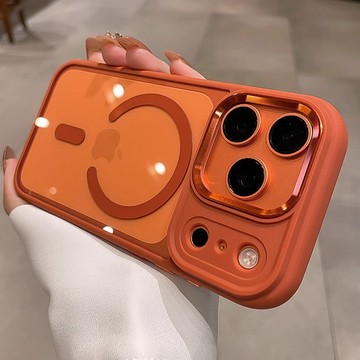 金屬鏡頭框 軟邊硅膠不傷機 Magsafe磁吸 適用於 iPhone 17 16 15 14 13 Promax 防摔殼