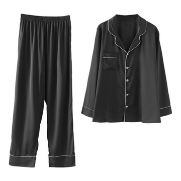 200斤外貿特大碼女裝速賣通亞馬遜歐美風西裝領休閑睡衣套裝顯瘦