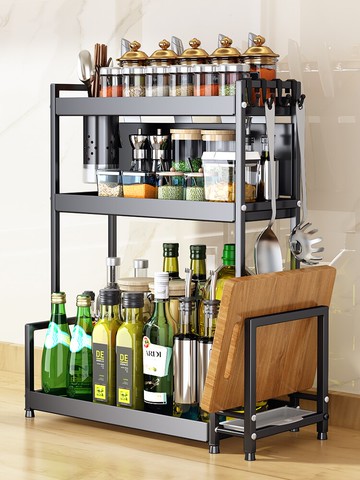 多層調料架 廚房置物架台面多層調料架多功能刀架筷筒調味料品油鹽醬醋收納架『XY16268』