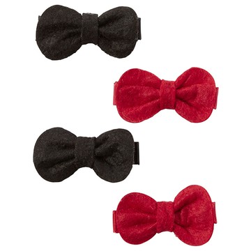 美國 Carter / Carter’s 髮夾四入組_紅黑蝴蝶結_CTHC06