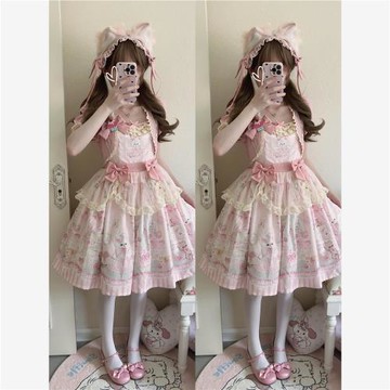 【兔熊衣櫥】~白糖少女新品原創設計Lolita洋裝jsk假兩件op連衣裙
