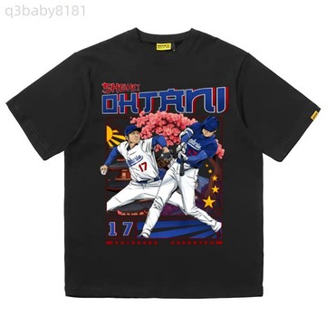 dodgers 美職棒洛杉磯道奇隊Shohei Ohtani 大谷翔平 簡約印花t恤 短袖 短袖男 韓版t恤 男生上衣
