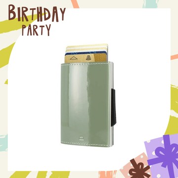 給森林系女孩【OgonDesigns】Cascade Wallet RFID 法國安全防盜真皮三摺錢包 - Glossy Lichen 漆光灰湖綠 生日禮 旅行 出國 出遊 安心