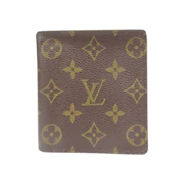 LOUIS VUITTON LV 路易威登 棕色 原花帆布 雙折短夾 M60883 【二手名牌BRAND OFF】