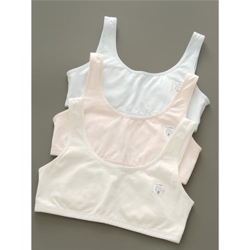 一階段少女文胸 女童發育期純棉內衣 初高中生防凸點薄款背心胸罩