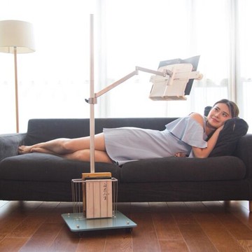 落地式懶人看書架成人讀書架閱讀架床上平躺看書多功能伸縮神器升降看書  ATF  極有家