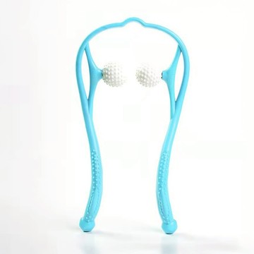 U型肩頸按摩器 按摩輪 按摩器 夾脖子按摩神器 手動 多功能 揉捏頸部腿部 小麥購物 【P846】