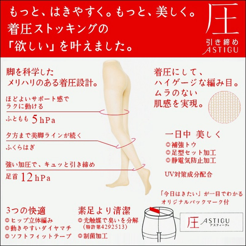 3枚セット Astigu アスティーグ 圧 引き締め アツギ Atsugi パンティストッキング パンスト Fp62 スキニーベージュ M L 通販 Lineポイント最大5 0 Get Lineショッピング