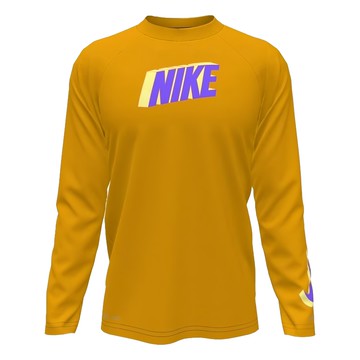 NIKE 耐吉 男童款 長袖防曬衣 NESSE828  芒果橘  M