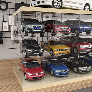展示櫃 收納櫃 1:32車模展示盒亞克力停車場模型合金汽車玩具車收納架展示盒柜 可開發票