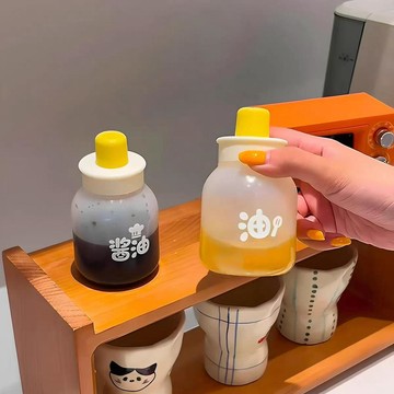 🔥臺灣出🔥墩墩擠壓油壺迷你家用食品級油瓶廚房控油瓶醬油醋香油瓶 迷你調味壺 調味壺 油罐壺 調味壺 調味料壺