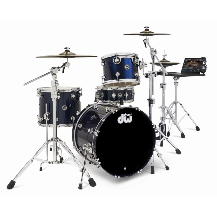 [アコースティック／電子兼用ドラム] DW DWe 4-Piece Complete Bundle Kit Midnight Blue Metallic Lacquer コンバーティブルドラム 電子ドラム