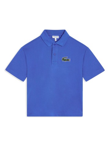 Lacoste Kids - crocodile-embroidered piqué polo shirt - kids - Organic Cotton - 16 yrs - Blue