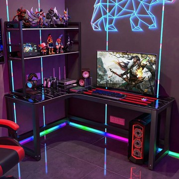 家用簡約辦公一體電腦桌學生寫字桌網吧競技遊戲桌