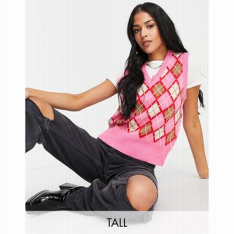 ピーシーズ Pieces Tall レディース タンクトップ トップス Exclusive Vest In Pink And Red Check ピンク レッド 通販 Lineポイント最大1 0 Get Lineショッピング