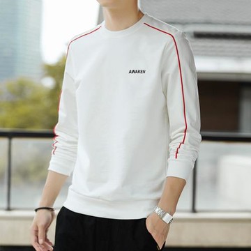 2025新款男士休閑衛衣韓版潮流寬松圓領簡約長袖時尚百搭學生上衣