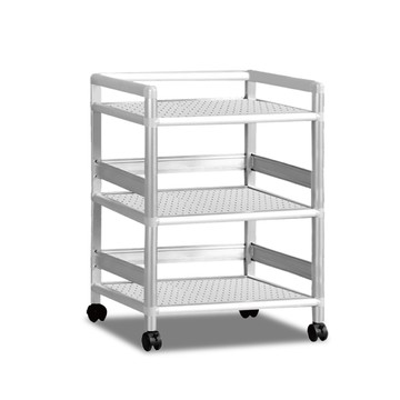 ASSARI-(草綠)輕量鋁合金2.5尺三層架(附輪)(寬74*深51*高88cm)