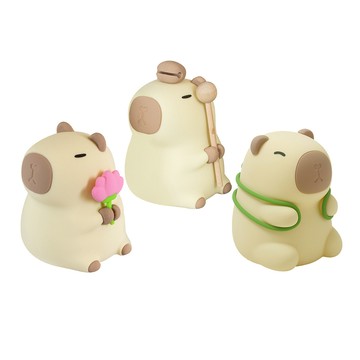 aibo 卡皮巴拉/水豚 充電式拍拍小夜燈(三段暖光/七彩光)