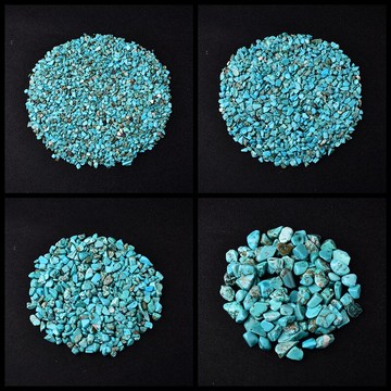 買二送一天然優化松石藍綠松石碎石修曼扎佛教風水裝潢綠松石碎石