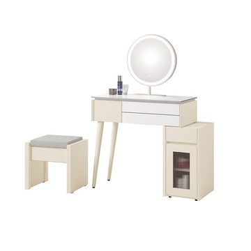 obis 萊拉2.65尺岩板伸縮鏡台(含椅)