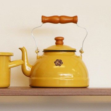 限定新色 日本月兔印 日製原木柄琺瑯茶壺-2.2L (IH爐可用)