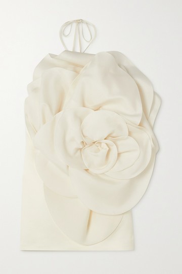Magda Butrym - Appliquéd Silk-organza And Satin Mini Dress - White - FR34