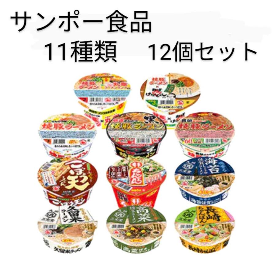 サンポー食品　アソート　LINEショッピング　九州カップ麺セット　詰め合わせ　焼豚ラーメンなど計11種類の12個セット　まとめ買い