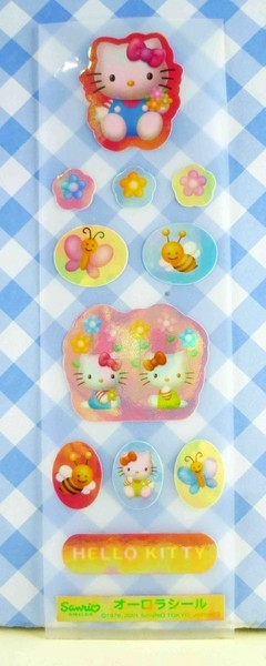 【震撼精品百貨】Hello Kitty 凱蒂貓~KITTY貼紙-捧花(蜜蜂)