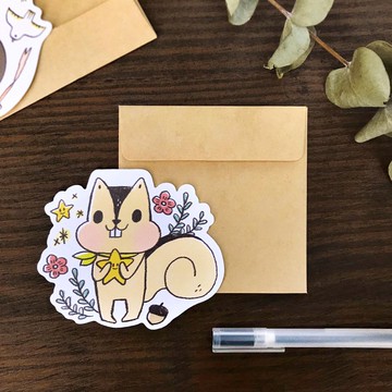 造型卡片 | 治癒之森系列-幸運星小松鼠