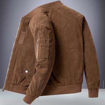 燈芯絨夾克男春秋季青年工裝大碼寬松上衣服薄潮流復古棒球領外套