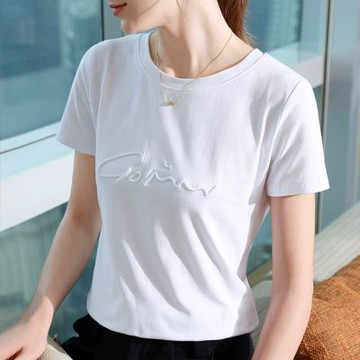 設計所在 專注內搭系列 圓領字母刺繡T恤(4色 S-3XL可選)