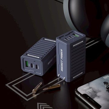 RocketPower｜R3 65W GaN PD 機甲快充三孔充電器