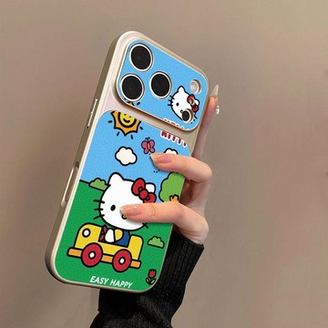 藍天圖案適用蘋果17手機殼小羊皮蘋果16保護套15新14外殼13/12