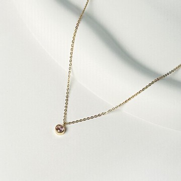 香芋紫鋯石生日石316醫療鋼項鍊/12月誕生石 不鏽鋼項鍊 鎖骨鍊