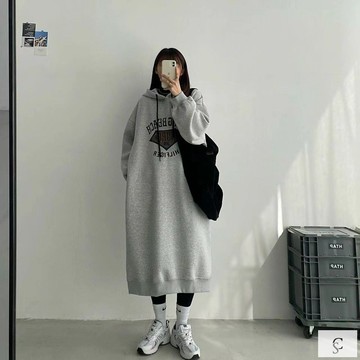 【xl-8xl大尺碼】👩秋冬季帽t 長款帽t 過膝帽t 寬鬆 顯瘦胖mm特大碼300斤加絨長款衛衣長裙秋冬季寬鬆顯瘦連