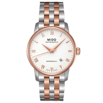 MIDO美度 官方授權 BARONCELLI永恆系列 典雅羅馬機械腕錶 新年禮物 推薦 送禮 38mm/ M86009N61