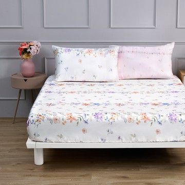 新品_東妮寢飾(單人 / 雙人 / 加大 / 特大)60支環保印染100%萊賽爾天絲床包枕套組/ 恬夢花園