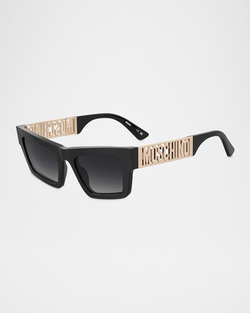 Logo Acetate Rectangle Sunglasses