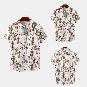 男士時尚碎花沙灘短袖襯衫 Fashion Printed Short Sleeve Shirt