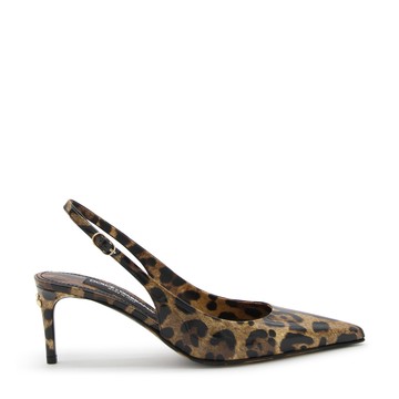 Dolce & Gabbana - Leopard Print Leather Slingback Pumps