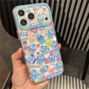 少女小眾丑魚漢頓保護套適用iPhone15pro手機殼16promax全包軟邊硬殼13防摔雙層圖magesafe磁吸支架粘貼座14