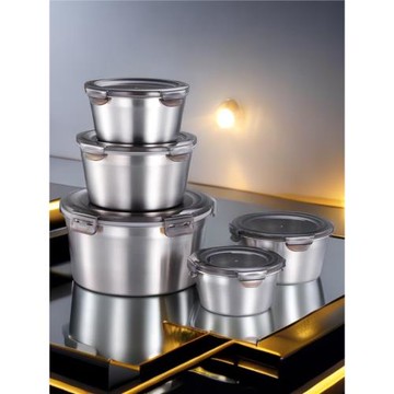 抗菌316不銹鋼食品級密封保鮮盒飯盒便當盒家用商用帶蓋碗冷凍盒