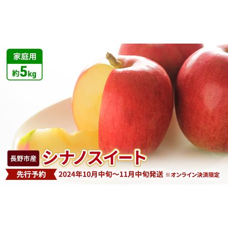 ふるさと納税 先行予約 長野市産シナノスイート家庭用 約5kg 2024年10月中旬〜11月中旬発送 ※オンライン決済限定 長野県長野市