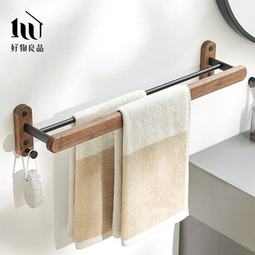 【好物良品】浴室防水防鏽原木單層毛巾掛架
