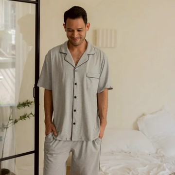 Rising Boutique 想睡好覺莫代爾棉情侶套裝-晨霧灰（男裝） - Ｍ